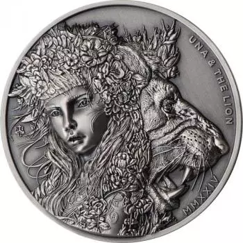 Saint Helena Una & the Lion 2 oz Silber 2024 Silver Antique finish